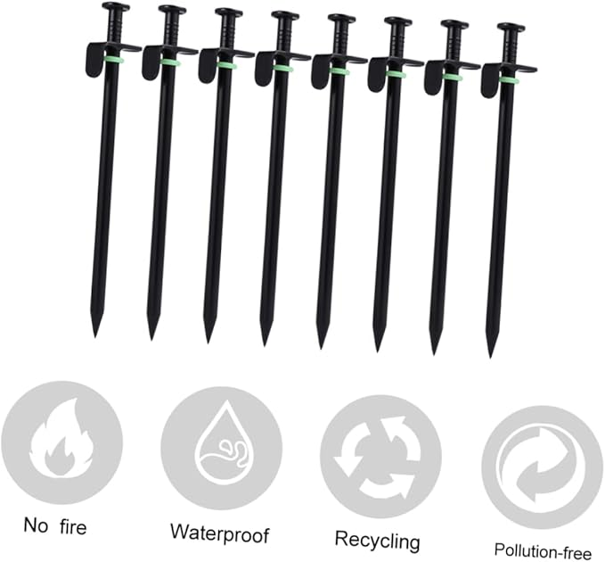 16Pcs Heavy Duty Tent Nails Lengthened Non Ground Stakes for Outdoor Camping Durable Iron Tent Pegs with Tip for Stable Support