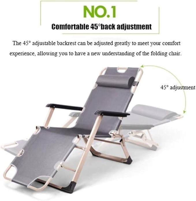 Folding Chair Sun Lounger Chair Recliner Nap Folding Beach Chair Lunch Break Nap Chair Folding Deck Chair Recliner