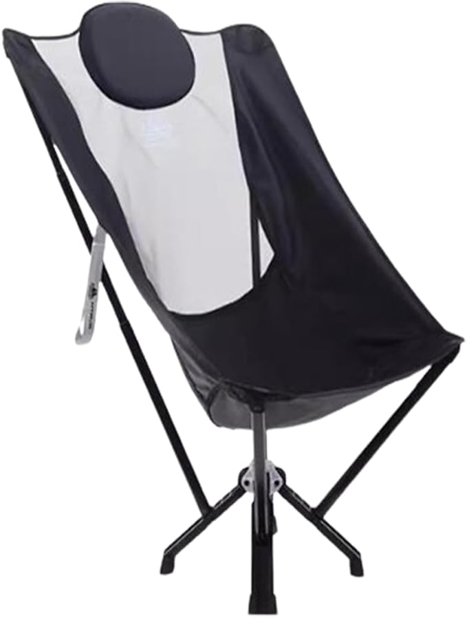 High-End Outdoor Folding Moon Chair with Headrest Aluminum Frame 500kg Capacity Nylon Seat Side Pockets Carry Bag for Camping Picnic Travel
