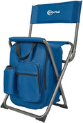 PORTAL Backpack Cooler Chair Fishing Chairs with Backrest Folding Camping Stool Compact for Outdoors Hiking Hunting Travel Supports 225 lbs Capacity