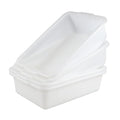 32 Liter Large Bus Tubs Commercial Plastic Bus Pans Set of 4 White