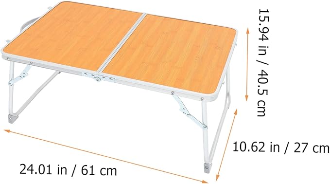 GANAZONO Portable Bed Desk Small Camping Table Aluminum Folding Table for Home Outdoor