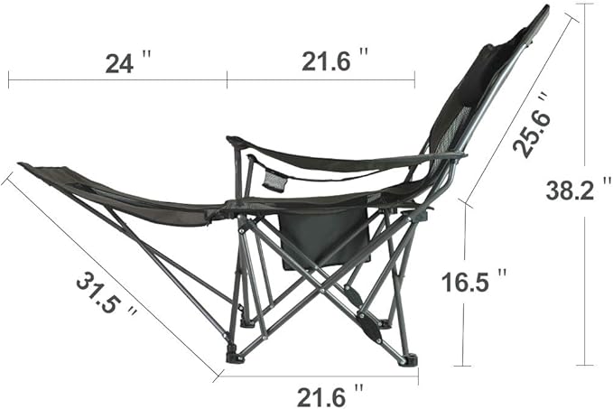 OUTDOOR LIVING SUNTIME Camping Folding Portable Mesh Chair with Removabel Footrest…