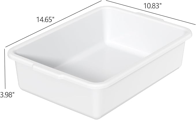 Readsky 8 Liter Commercial Plastic Bus Box 5 Packs Plastic Restaurant Bus Tubs