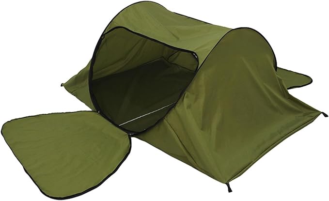 Portable Camping Tent with Double Door Design Folding Mosquito Net Shelter with Storage Bag Army Green