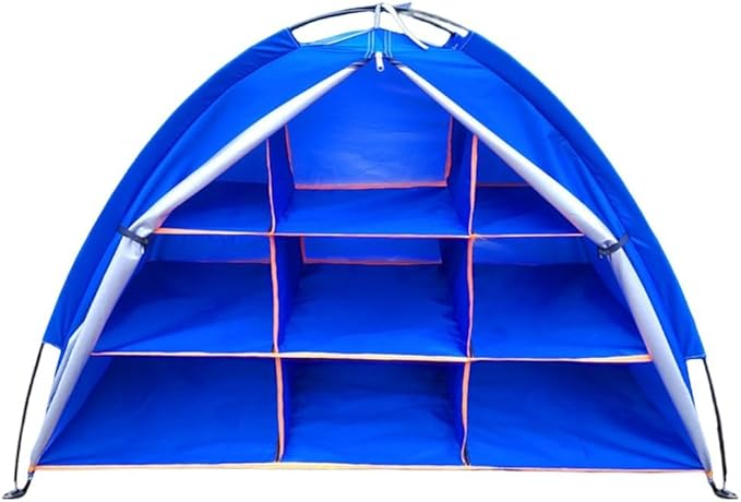 Camping Storage Tent with 9 Shelves for Shoes and Camping Gear Organization Cabinet Waterproof Portable Oxford Cloth for Hiking