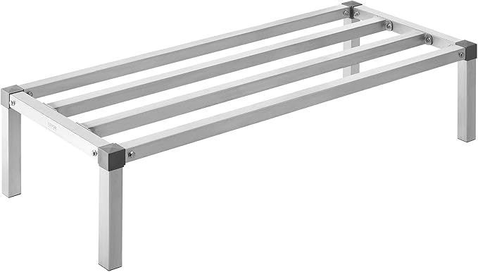 VEVOR Aluminum Dunnage Rack 48” x 20” Commercial Food Floor Rack 12” Off the Floor 1000 lbs Capacity All-Welded Aluminum Storage Rack for Storage in Restaurants Kitchens Garages and Vehicles