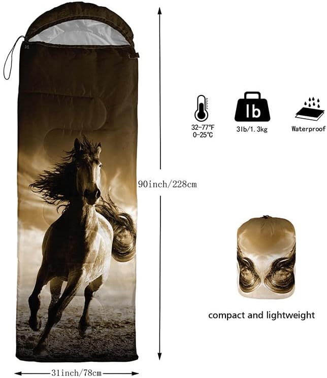 Sleeping Bag for Kids AdultsBrown Giraffe Fur Pattern-Lightweight Warm Portable Outdoor Indoor-Waterproof Cold Weather Resistant Sleeping Bag for Camping Hiking