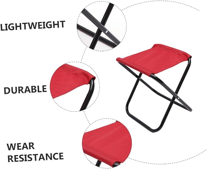 VANZACK 1Pc Lightweight Outdoor Folding Chair Mini Portable Stool for Camping Fishing and Barbecue Foldable Design for Easy Carrying Versatile Outdoor Furniture