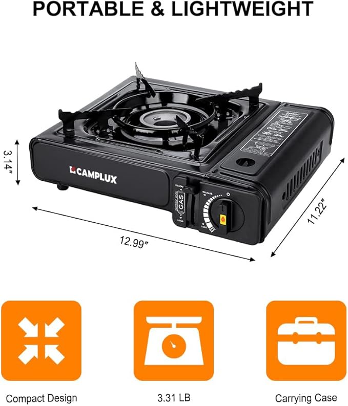 Camplux Dual Fuel Propane &amp Butane Stove with Carrying Case Portable Camping Stoves with CSA Certification