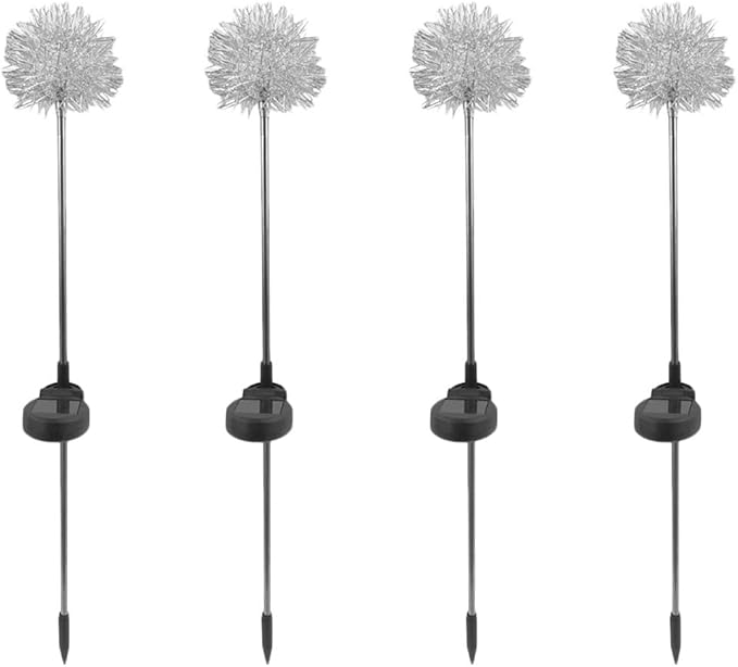 POPETPOP Dandelion Solar Garden Lights Led Decorative Outdoor Ground Stake Lighting for Lawn Pathway Yard No Wiring Needed