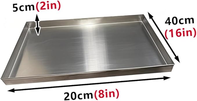 304 Stainless Steel Drip Pan - Portable Condensate Water Catcher for Window AC Units &amp Mini Fridges Multi-Purpose HVAC Drain Tray (20x40cm/8x16in) for Home &amp Workshop