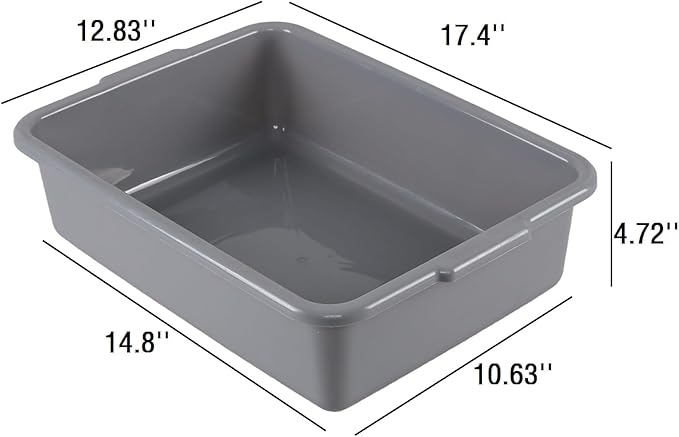 13 Liters Commercial Bus Tub Plastic Utility Tote Box/ Wash Basins Set of 3