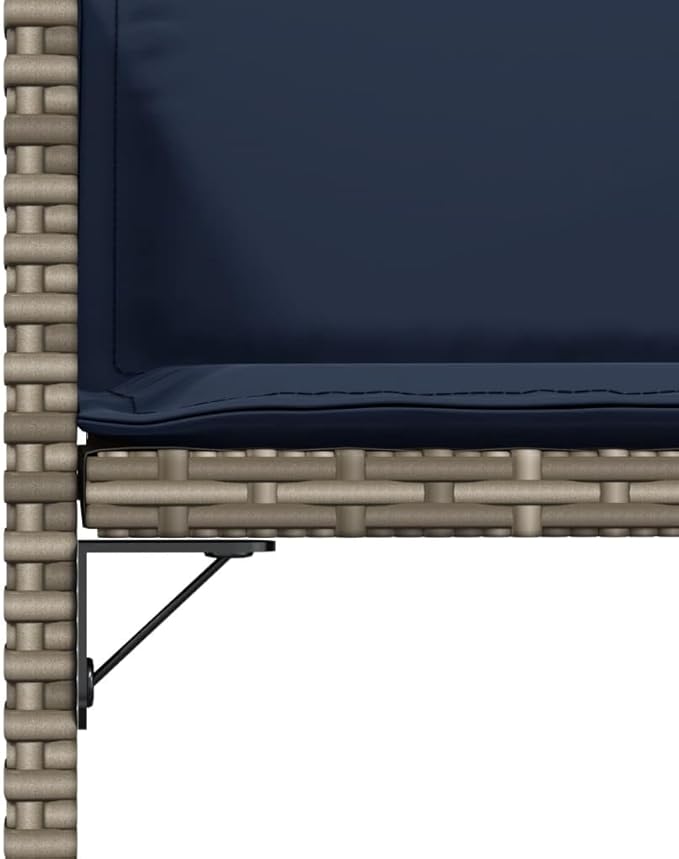 Patio Chairs with Cushions 4 pcs Gray Poly Rattan Outdoor Furniture Comfortable Seating Durable Garden Chairs with Removable Cushions for Patio Garden Lawn and Backyard