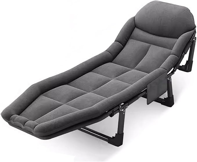 Portable Folding Adult BedAdult Folding Bed Rollaway Beds with Mattresses Thickened Steel Pipe Storage Bag Adjustable Angle Camping Cots for Adults for Camping Office Outdoor Tra