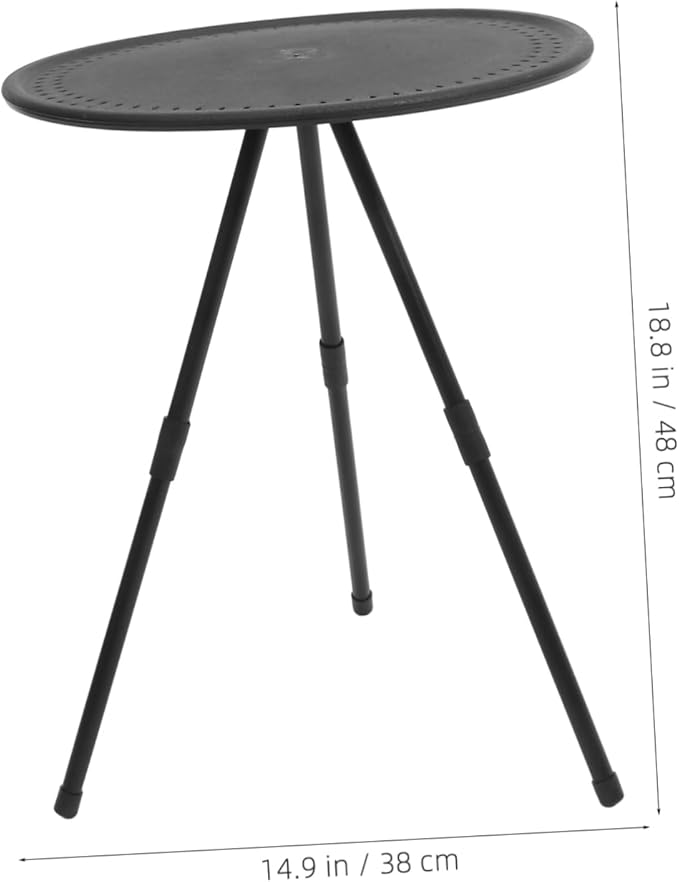 Adjustable Height Round Camping Table Portable Folding Table Aluminum Small for BBQ