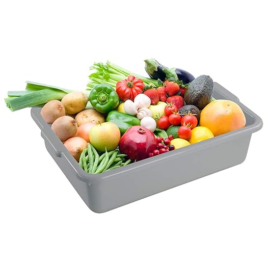 3-Pack Plastic Bus Tub 13 L Plastic Utility Bus Box Dish Pan Grey