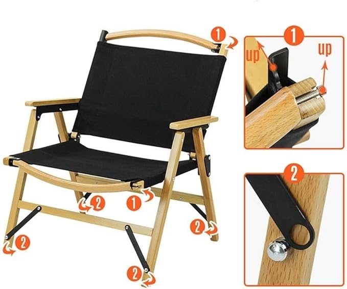 Detachable Outdoor Folding Chair Beech Wood Camping Chair Wooden Beach Martial Arts Chair with Carrying Bag