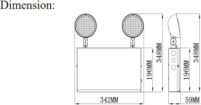 TANLUX New York City Approved Emergency Light Emergency Lights with Battery Backup White Steel Housing AC 120/277V Two Heads