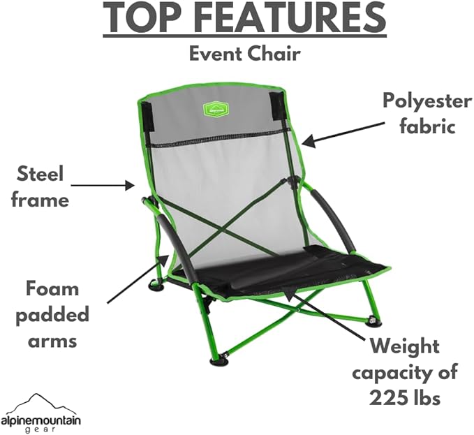Event Chair for Camping Sporting Events Soccer Games Concerts and More (Made by Caddis Sports)
