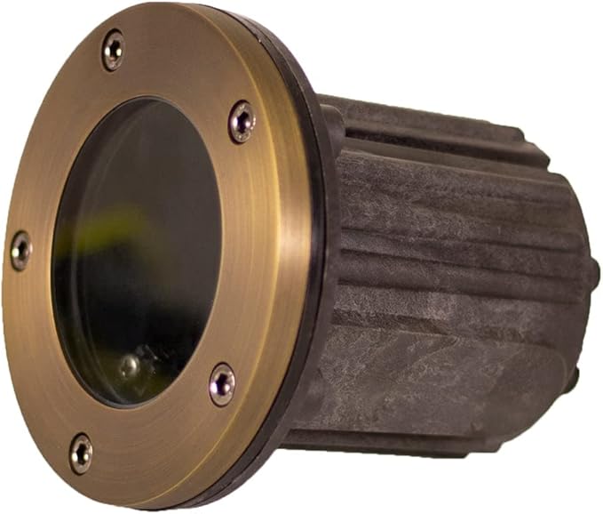 12V Brass In-Ground Well Light (Open Top) with 5W 2700K Warm White MR16 LED Bulb &amp PVC Sleeve for Low Voltage Landscape Lighting of Outdoor Pathway Garden Shrubs Columns or Trees