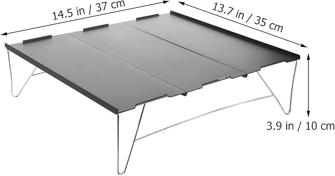 VILLCASE Foldable Picnic Table Aluminum Alloy Outdoor Camping Desk Lightweight Portable Beach Table for Hiking and Picnic Use