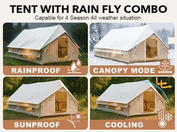Inflatable Tents for Camping Large Inflatable Camping Tent with Hand Pump Easy Setup Tents for 4-6 People Portable Glamping Tent