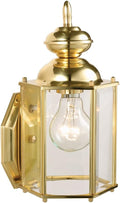 Design House 501833 Augusta 1-Light Traditional Indoor/Outdoor Wall Light Dimmable Clear Glass for Entrance Porch Patio Solid Brass