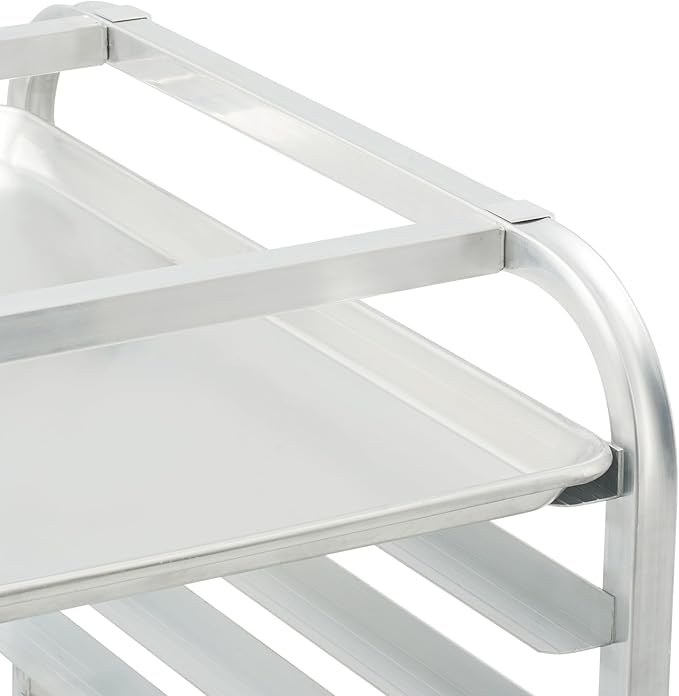 VEVOR 10-Tier Bun Pan Rack Aluminum Racking Trolley Storage with Brake Wheels Commercial Bakery Racks for Half &amp Full Sheet Speed Rack For Kitchen Home Bread Baking Equipment 26L x 20.3W x