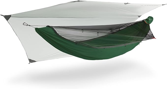 KAMMOK Mantis Hammock All Seasons Mosquito Net Storage Bag Camping Outdoor Activities - Pine Green