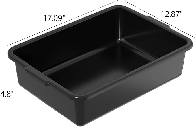 Kekow 12-Pack Plastic Bus Box 13 L Commercial Bus Tubs Black