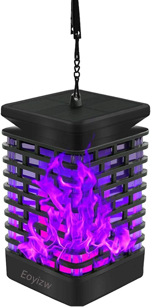 EOYIZW Solar Lanterns 99LEDs Dancing Flickering Flame Lights IP65 Waterproof Purple 3.5 H x 3.5 W x 3.5 D