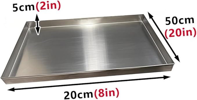 304 Stainless Steel Drip Pan - Portable Condensate Water Catcher for AC Window Units &amp Mini Fridges HVAC Drain Tray Multi-Purpose for Home &amp Workshop Use20x50cm(8x20in)