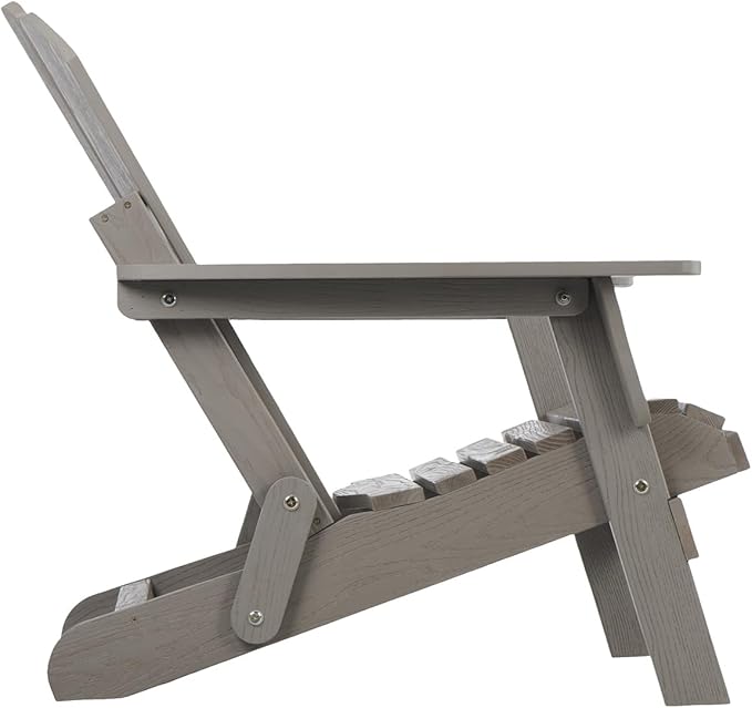 ZeHuoGe Oversize Embossed Wooden Outdoor Folding Chair with Pre-Assembled BackRest &amp SeatBoard Wood Patio Chair for Garden Backyard Porch Pool Deck Firepit