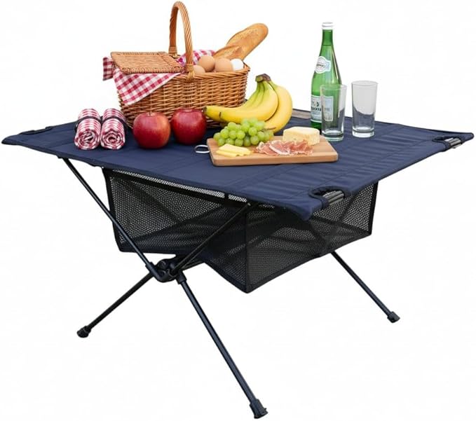 NACETURE Ultralight Backpacking Table - Collapsible Camping Table with Storage Mesh for Camping Gear Accessories Hiking Mountaineering Outdoor Travel