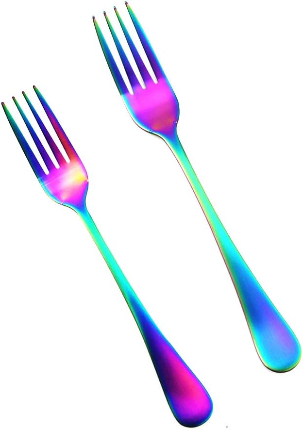 Gugrida Matte Rainbow Portable Stainless Steel 20-Piece Silverware Set Cutlery Set Service for 4 Travel Utensils Set for Camping Office Colorful Knife Fork Spoon Set Dishwasher Safe