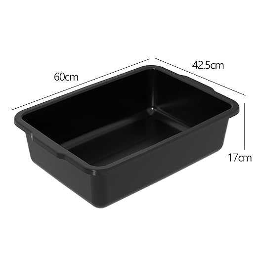 Zopnny FoodService Products Tote Box Bus Box with Reinforced Rim for Kitchen Restaurants And Fast Food Plastic Bus Tub 7 Inches 4-Pack Black