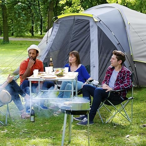 Generic 10 Person Large Tent 3 Rooms Large Camping Tent for Family Weatherproof Instant Cabin Shelter with Rainfly &amp Carry Bag for Backpacking Hiking Car Traveling Gray