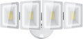 USTELLAR 100W 10000lm Floods Light Outdoor Switch Controlled LED Security Lights with 4 Adjustable Heads 5000K Daylight IP65 Waterproof Bright Exterior LED Flood Light Hardwired Yard-White