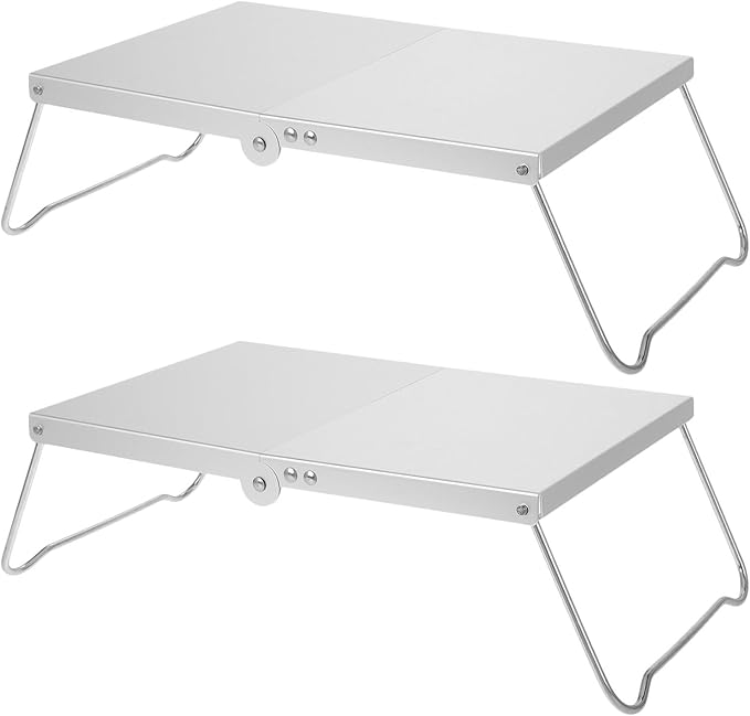 Ciieeo 2pcs Ultralight Aluminum Mini Folding Camping Tables Portable Backpacking Picnic and Study Desks for Outdoor Beach Dorm Room and ’ Activities