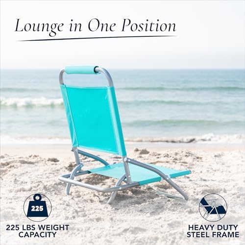 Caribbean Joe Folding Beach Chair 1 Position Lightweight and Portable Foldable Outdoor Camping Chair Teal