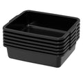 24 L Black Food Service Bus Tub Plastic Commercial Bus Tubs 6 Packs