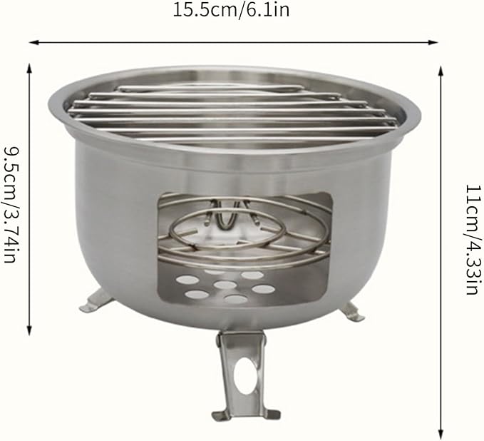 Backpacking Survival Stove Stainless Steel Wood Burning Stove For BBQ Picnics Portable Charcoal Grills Cooking Equipment