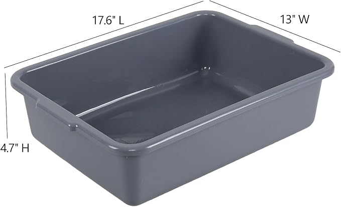 13 Liters Commercial Bus Tubs Box Gray Plastic Bus Tubs Restaurant 12 Packs