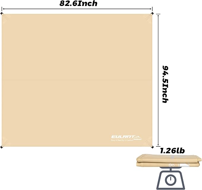 Eulant Waterproof Tent Footprint - 7.54ft X 8.53ft Ideal for Camping Hiking Picnic &amp Backpacking