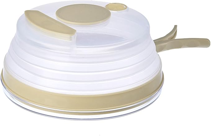 Nonflammable Compressible Microwave Cover Splatter Guard Lid with Ergonomic Grip for Food Freshness Microwave Foldable Cover