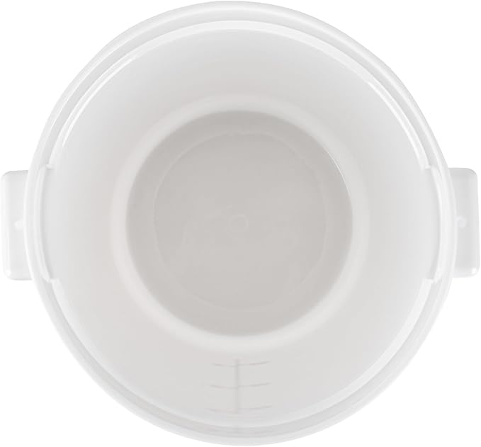 Restaurantware-Met Lux 8 Quart Food Storage Containers 10 White Storage Containers - Lids Sold Separately Red Volume Markers Dishwashable Containers Side Handles For Storing Foods