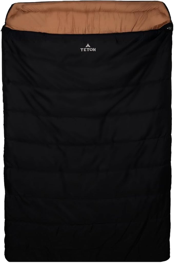 Teton Mammoth Queen Size Double Sleeping Bag- A Warm Bag The Whole Family can Enjoy – Great for Camping Hunting and Base Camp. Compression Sack Included