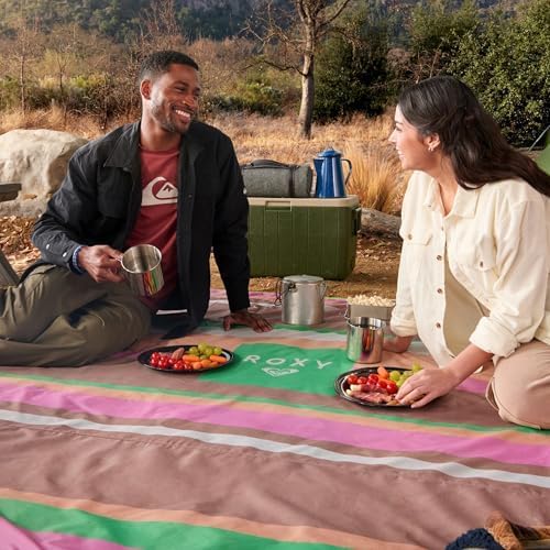 Roxy Sand-Free Beach Mat – Large Waterproof Outdoor Picnic Blanket Lightweight Foldable Mat for Beach Camping Park or Travel – Fits 4-6 People Quick-Dry Durable