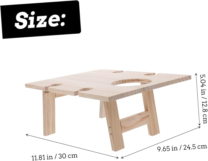 HANABASS Foldable Outdoor Wine Table Portable Beach Snack Table Wooden Design for Picnics and Parties